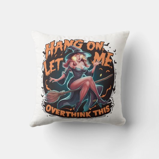 夕暮れ時に魔女が箒を照らして思案する クッション (裏面)