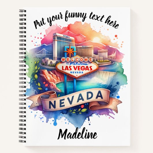 夕暮れ時に鮮やかラスベガスの魅力を探る ノートブック (正面)