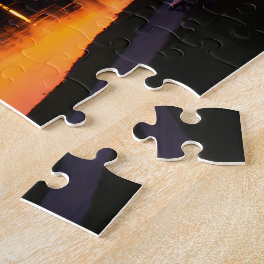 夕暮れ時のかわいいリス ジグソーパズル (側面)