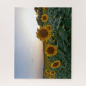 夕暮れ時のひまわり ジグソーパズル (縦)