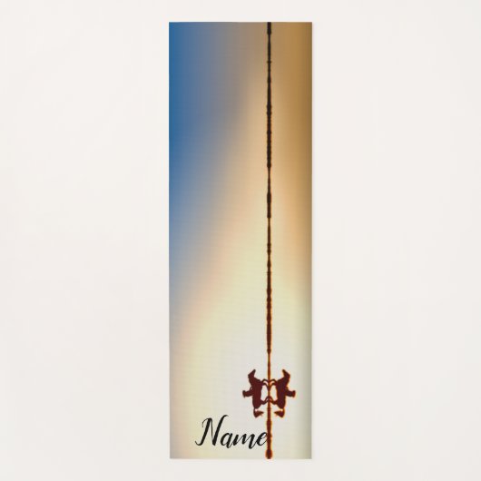 夕暮れ時のカウボーイ美しいスカイカラーズ海 ヨガマット (正面)