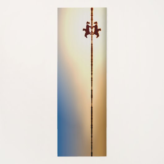 夕暮れ時のカウボーイ美しいスカイカラーズ海 ヨガマット (裏面)