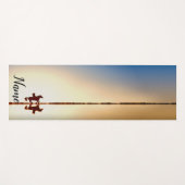 夕暮れ時のカウボーイ美しいスカイカラーズ海 ヨガマット (正面(横))