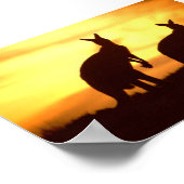 夕暮れ時のカンガルー ポスター (角)