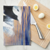 夕暮れ時のクジラ キッチンタオル (四つ折り)