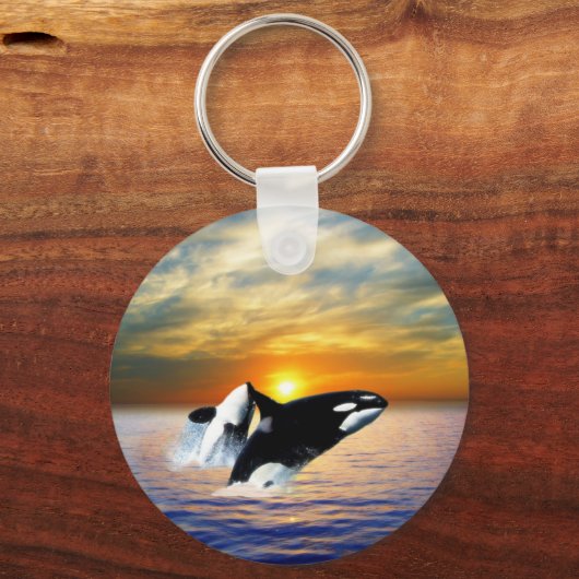 夕暮れ時のクジラ キーホルダー (正面)