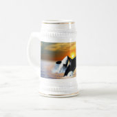 夕暮れ時のクジラ ビールジョッキ (正面左)