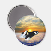 夕暮れ時のクジラ マグネット (正面/裏面)