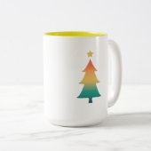 夕暮れ時のクリスマスツリー ツートーンマグカップ (正面右)