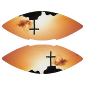 夕暮れ時のクロスシロエット アメリカンフットボール (パネル)