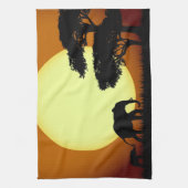 夕暮れ時のサファリゾウ キッチンタオル (縦)