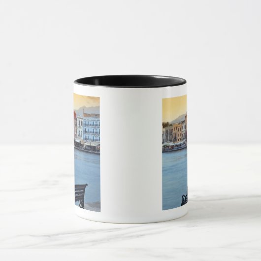 夕暮れ時のシャニア、シャニア、クレタ、ギリシャ マグカップ (中央)