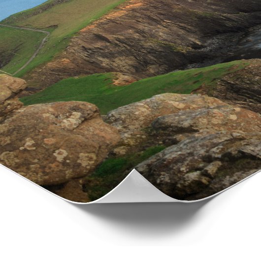 夕暮れ時のスカイオンネストポイントライトハウス ポスター (角)