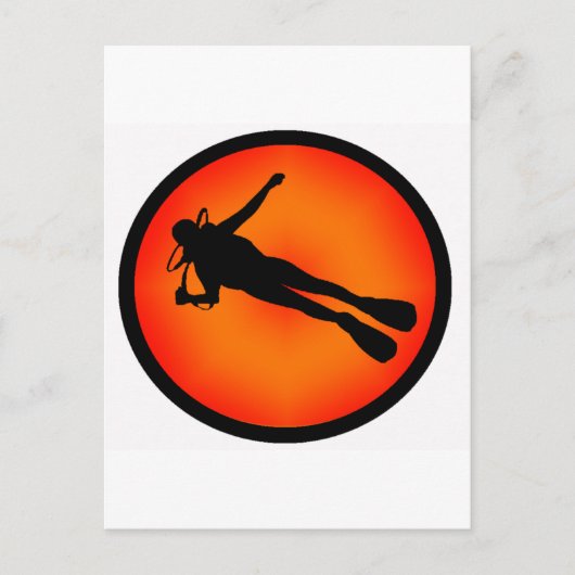 夕暮れ時のスキューバ ポストカード (正面)