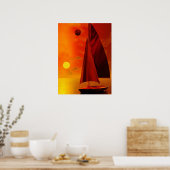 夕暮れ時のセーリング ポスター (キッチン)