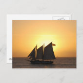 夕暮れ時のセーリング ポストカード (正面/裏面)