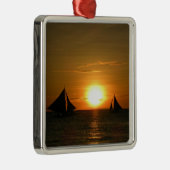 夕暮れ時のセーリング メタルオーナメント (右)
