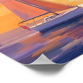 夕暮れ時のセーリング | 沿岸海絵を描ズ ポスター (角)