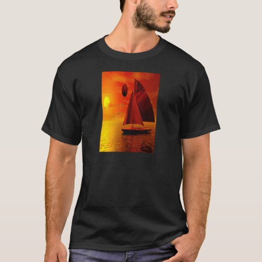 夕暮れ時のセーリング Tシャツ (正面)