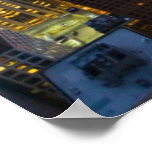 夕暮れ時のダウンタウン・シカゴのスカイライン ポスター (角)