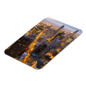 夕暮れ時のダウンタウン・シカゴのスカイライン マグネット (左側)