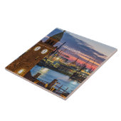 夕暮れ時のドイツのパノラマビュー、ハンブルグ タイル (側面)