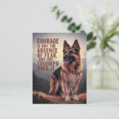 夕暮れ時のドイツの羊飼いの勇気 ポストカード (スタンド正面)