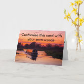 夕暮れ時のナローボート カード (黄色い花)