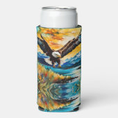 夕暮れ時のハゲのワシの川の野花 スリム缶クーラー (Seltzer正面)