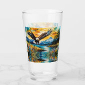 夕暮れ時のハゲのワシの川の野花 タンブラーグラス (裏面)