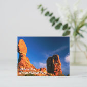 夕暮れ時のバランスの取れた岩 ポストカード (スタンド正面)