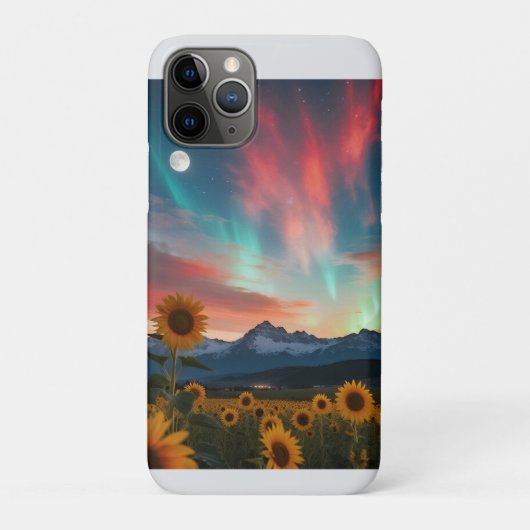 夕暮れ時のヒマワリ:山の上の月の出 Case-Mate iPhoneケース (裏)