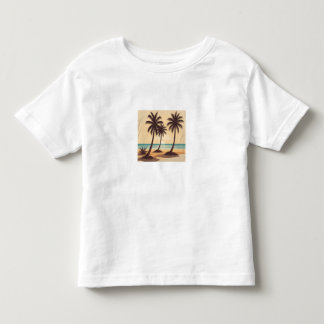 夕暮れ時のビーチの静かな風景 トドラーTシャツ
