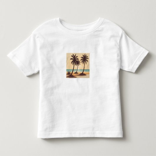夕暮れ時のビーチの静かな風景 トドラーTシャツ (正面)