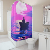 夕暮れ時のボート シャワーカーテン (インサイチュ)