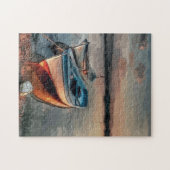 夕暮れ時のボート ジグソーパズル (横)