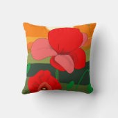 夕暮れ時のポピー草地 クッション (裏面)