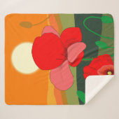 夕暮れ時のポピー草地 シェルパブランケット (正面(横))