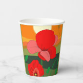 夕暮れ時のポピー草地 紙コップ (裏面)