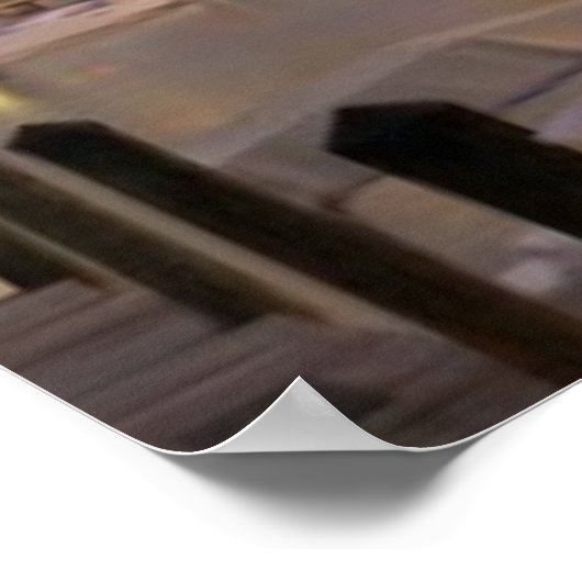 夕暮れ時のマイアミの金融スカイライン ポスター (角)