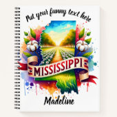 夕暮れ時のミシシッピの水色 ノートブック (正面)