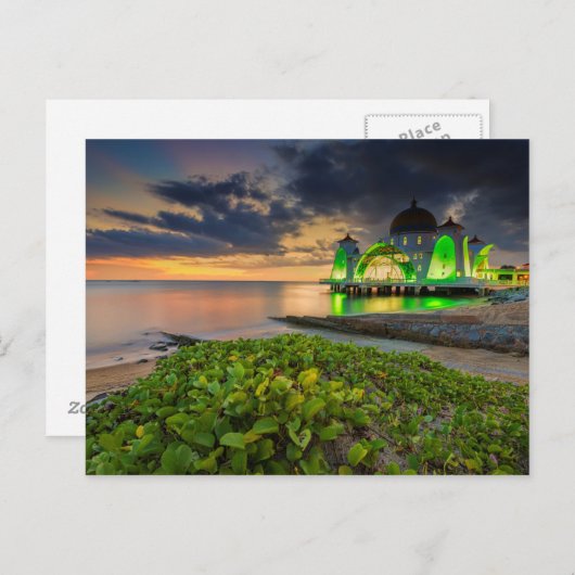 夕暮れ時のメラカ | Masjid Selat ポストカード (正面/裏面)