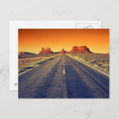 夕暮れ時のモニュメントバレーロード ポストカード (正面/裏面)