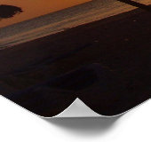 夕暮れ時のヤシの木 ポスター (角)