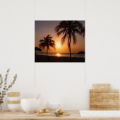 夕暮れ時のヤシの木 ポスター (キッチン)