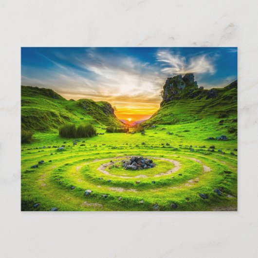 夕暮れ時のランドマーク ポストカード (正面)