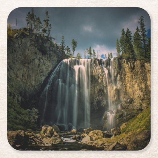 夕暮れ時の乳房雲 スクエアペーパーコースター (正面)