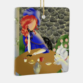 夕暮れ時の婦人と犬 セラミックオーナメント (右)