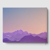 夕暮れ時の山々の記念写真 ゲストブック (裏面)