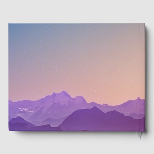 夕暮れ時の山々の記念写真 ゲストブック (裏面)